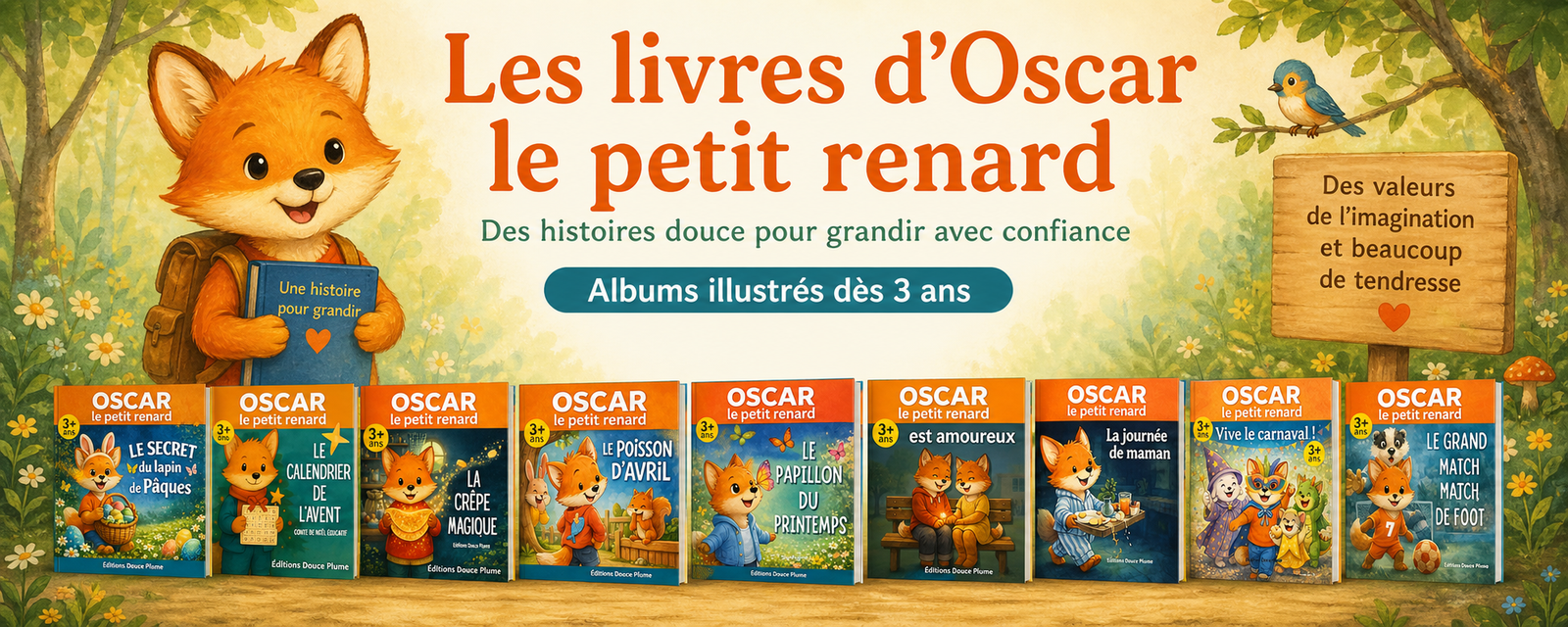 Les livres d’Oscar le petit renard, albums illustrés pour enfants dès 3 ans pour grandir avec confiance