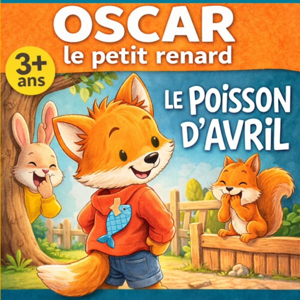 Le poisson d’avril avec Oscar le petit renard, album illustré pour enfants dès 3 ans pour rire et partager un moment complice
